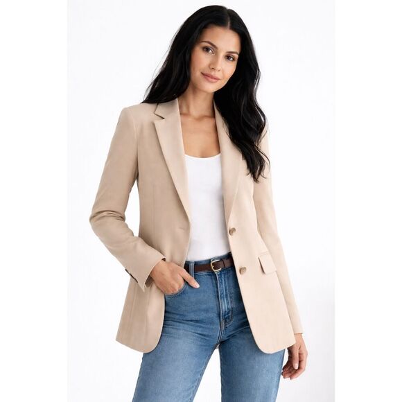 Zara Jackets & Blazers - Zara Womens Size XS Beige Oversized Double Breasted Blazer NEW Minimalist Office